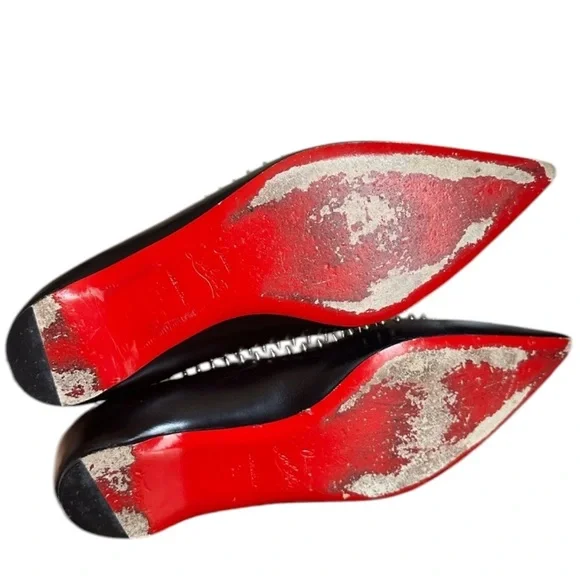 Christian Louboutin Anjalina leather spike flatsRETAIL 695